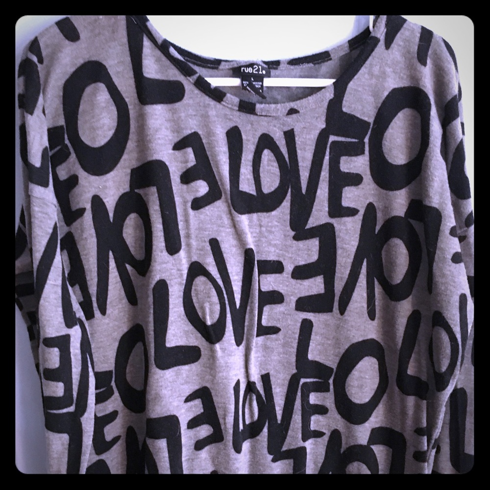 Grey Love Sweater size Large